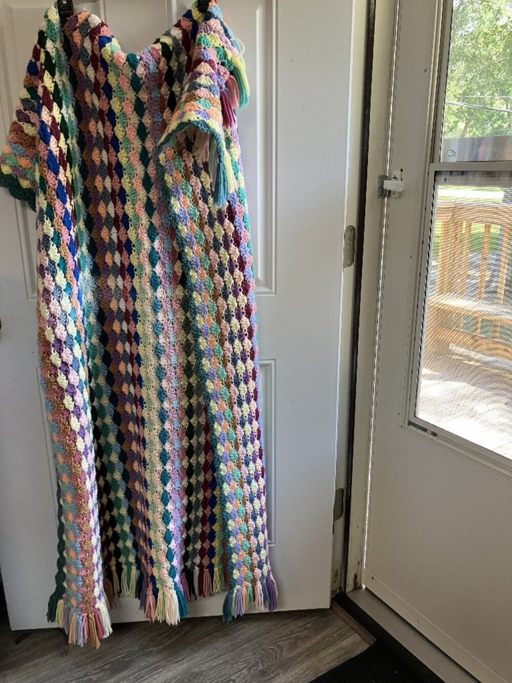 Homemade Crochet Mult-Color Blanket